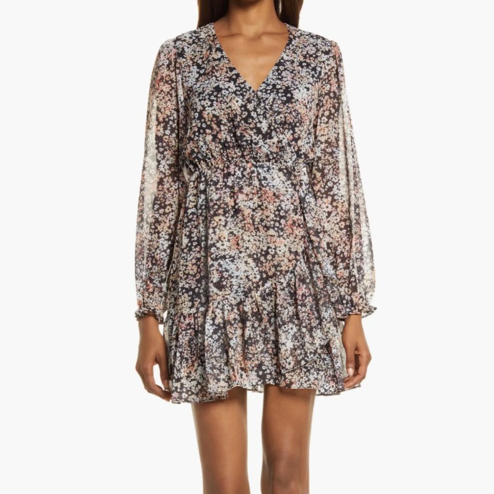 Chelsea 28 Floral Long Sleeve Chiffon Dress (Size S)